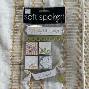 Soft Spoken Baby Shower Sticker Embellishments Mommy To Be 8 Pieces